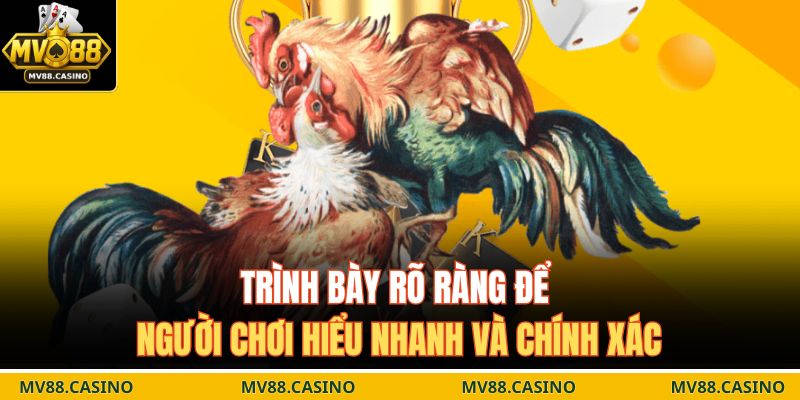 Trình bày rõ ràng để người chơi hiểu nhanh và chính xác